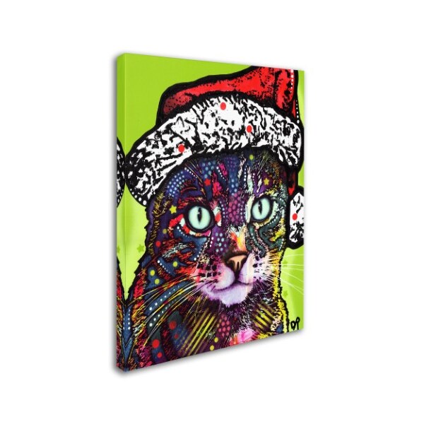 Dean Russo 'Watchful Cat Christmas Edition' Canvas Art,24x32